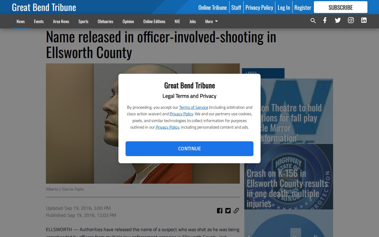 Ellsworth County regional crime news and arrest reporting example