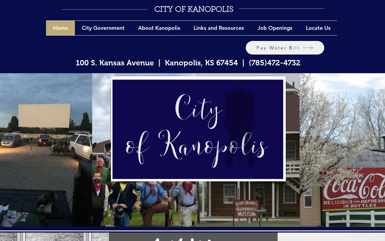Kanopolis City Hall and police arrest-record contact page
